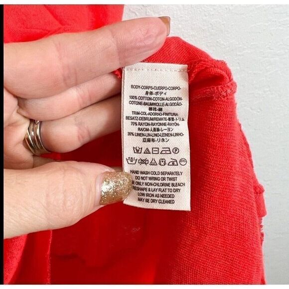 NWT WE THE FREE Hot Peachy Sleeveless Tiered Frayed Hem Tank Size XS - Picture 9 of 10